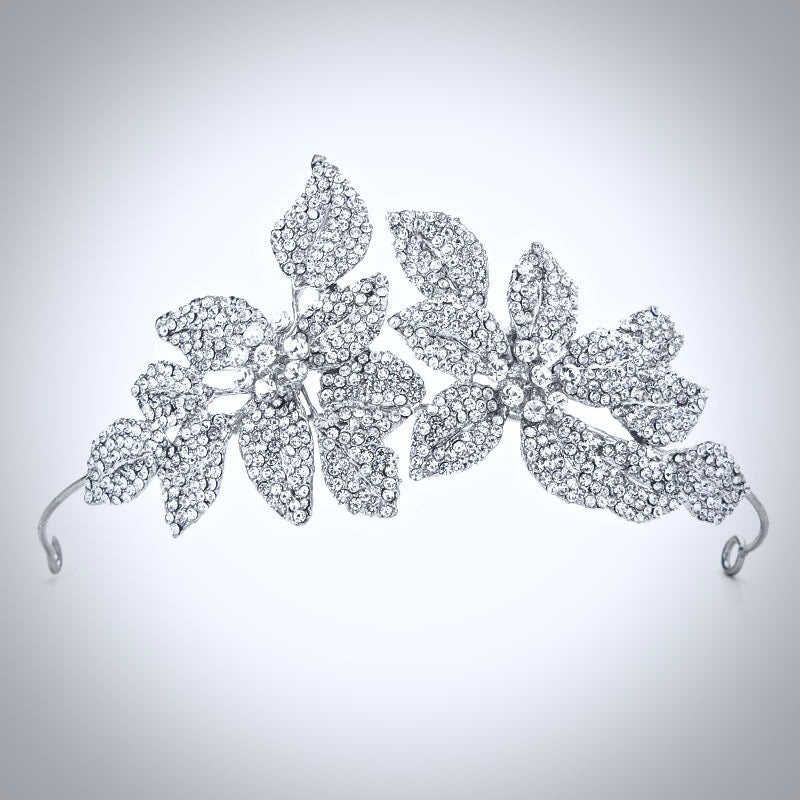 "Shannon" - Silver Crystal Bridal Headband/Tiara