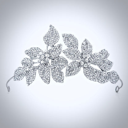 "Shannon" - Silver Crystal Bridal Headband/Tiara