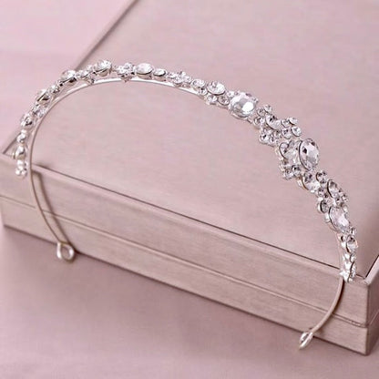 "Ruby" - Crystal Bridal Side Headband - Available in Rose Gold and Silver
