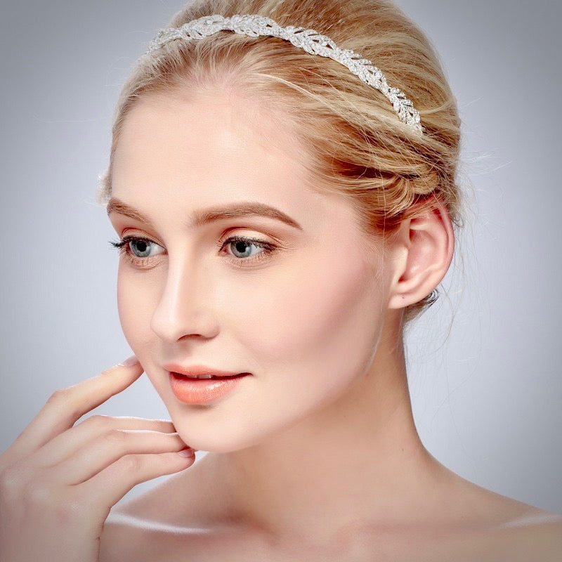 "Analise" - Crystal Bridal Headband - Available in Rose Gold, Silver and Yellow Gold