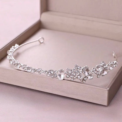 "Ruby" - Crystal Bridal Side Headband - Available in Rose Gold and Silver