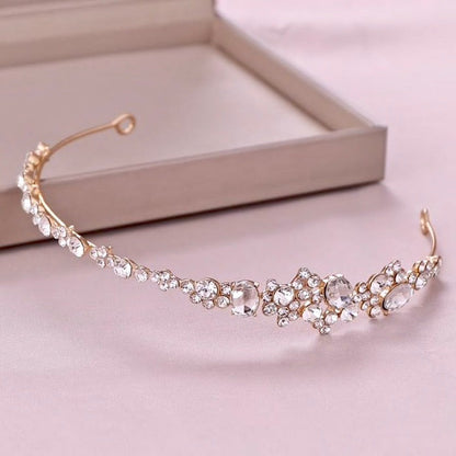"Ruby" - Crystal Bridal Side Headband - Available in Rose Gold and Silver