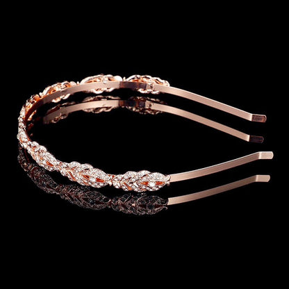 "Analise" - Crystal Bridal Headband - Available in Rose Gold, Silver and Yellow Gold