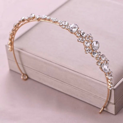 "Ruby" - Crystal Bridal Side Headband - Available in Rose Gold and Silver