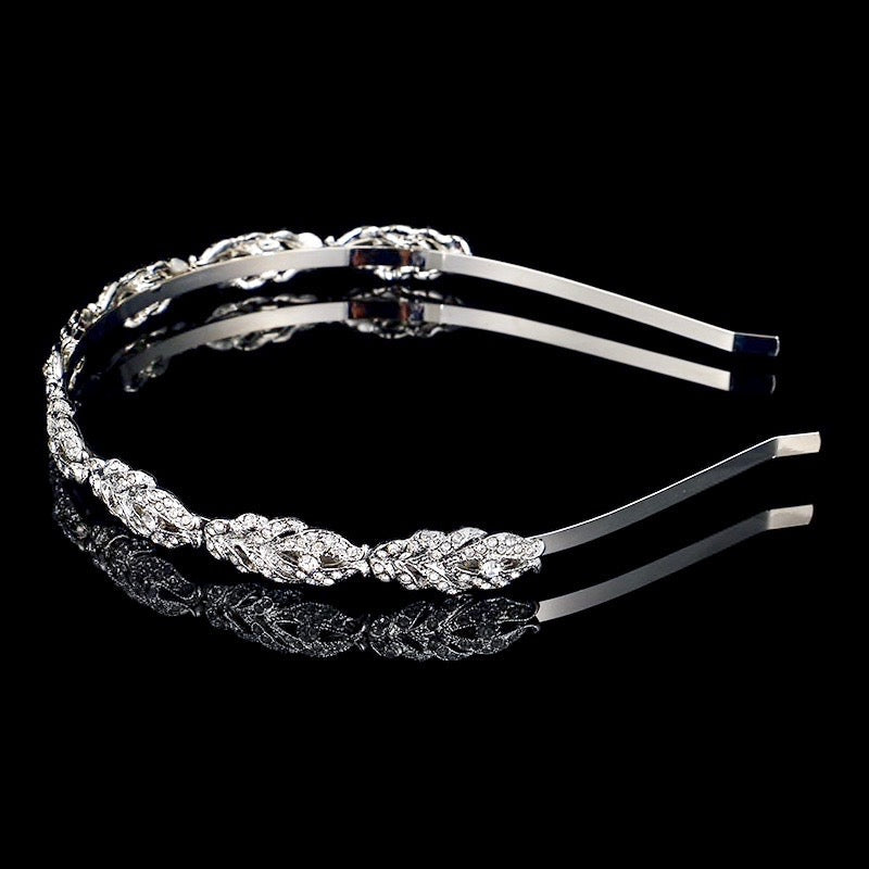 "Analise" - Crystal Bridal Headband - Available in Rose Gold, Silver and Yellow Gold