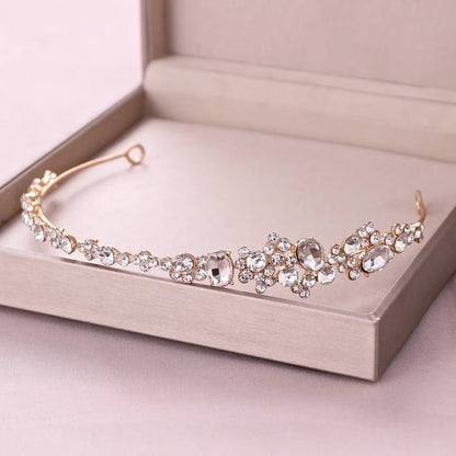 "Ruby" - Crystal Bridal Side Headband - Available in Rose Gold and Silver