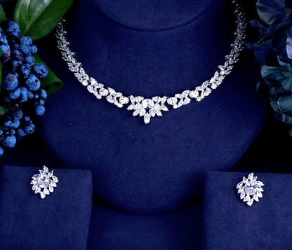 Iris - Cubic Zirconia Bridal Jewelry Set - Available in Silver and Rose Gold