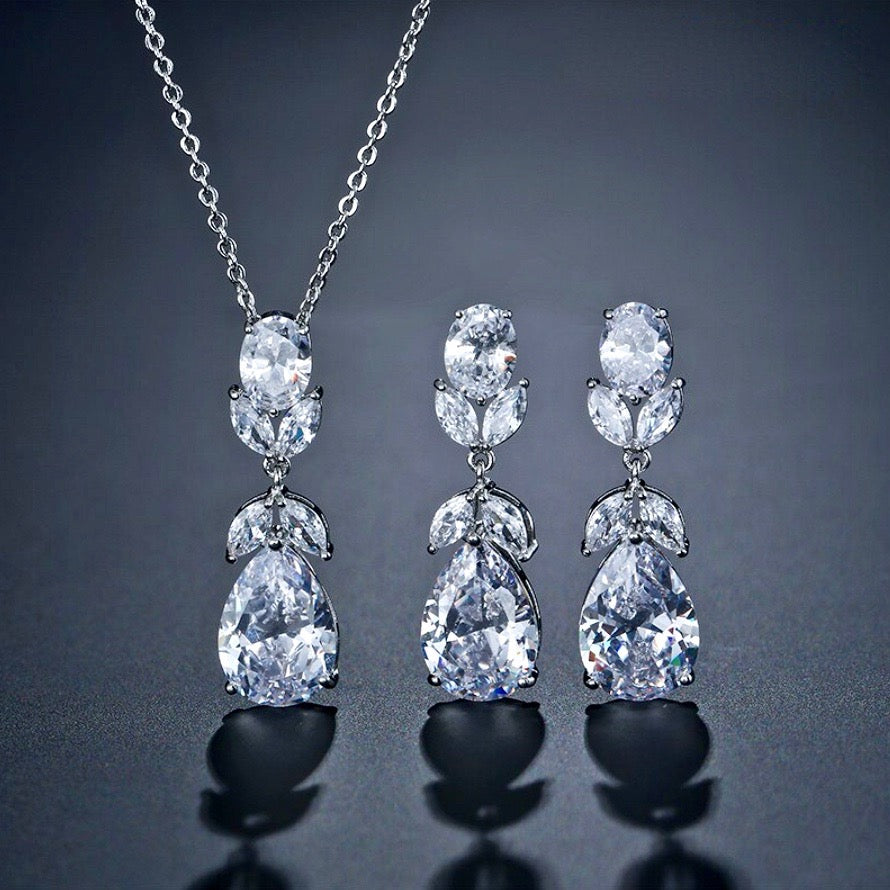 Shelby - Cubic Zirconia Bridal Jewelry Set - Available in Silver and Gold