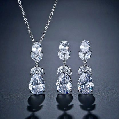 Shelby - Cubic Zirconia Bridal Jewelry Set - Available in Silver and Gold