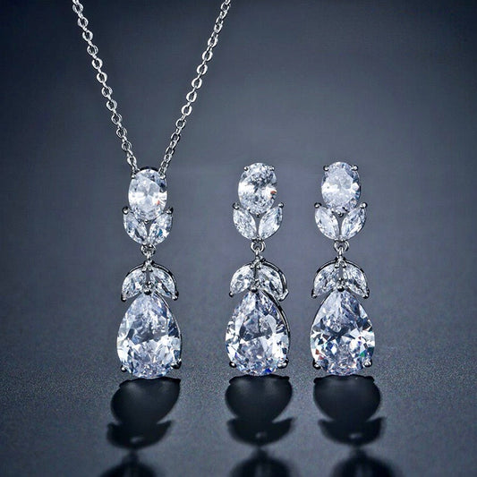 Shelby - Cubic Zirconia Bridal Jewelry Set - Available in Silver and Gold