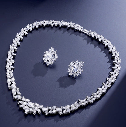 Iris - Cubic Zirconia Bridal Jewelry Set - Available in Silver and Rose Gold