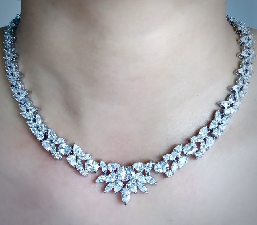 Iris - Cubic Zirconia Bridal Jewelry Set - Available in Silver and Rose Gold