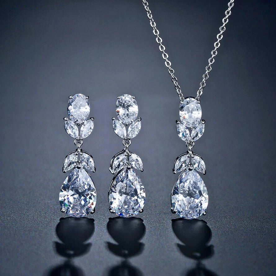 Shelby - Cubic Zirconia Bridal Jewelry Set - Available in Silver and Gold