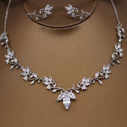 Julia - Silver Cubic Zirconia Bridal 3-Piece Jewelry Set With Tiara