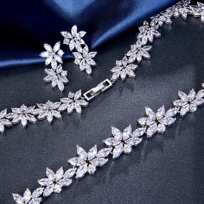 Heather - Cubic Zirconia Bridal Jewelry Set - Available in Silver and Gold