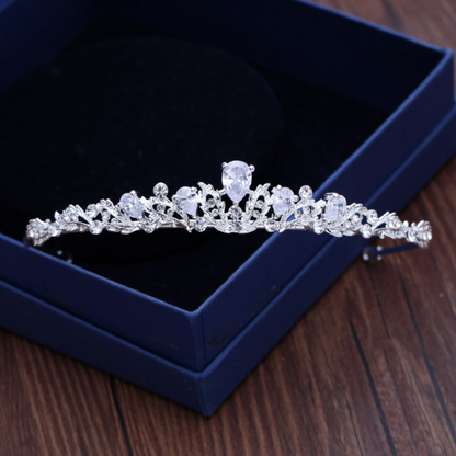 Rochelle - Silver Cubic Zirconia 3-Piece Bridal Jewelry Set With Tiara