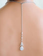 Kendra - Cubic Zirconia Bridal Backdrop Necklace Earrings Set - Available in Silver and Rose Gold
