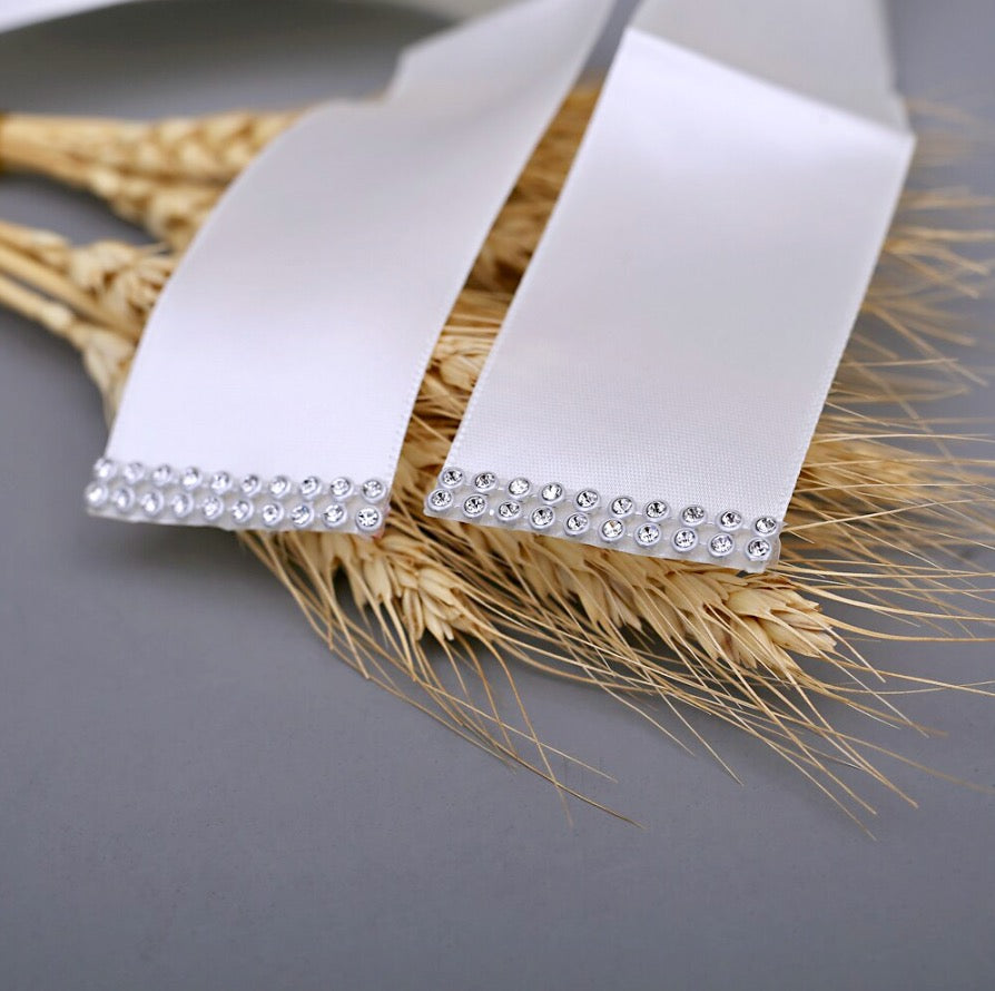 Justine - Swarovski Opal and Pearl Bridal Belt/Sash