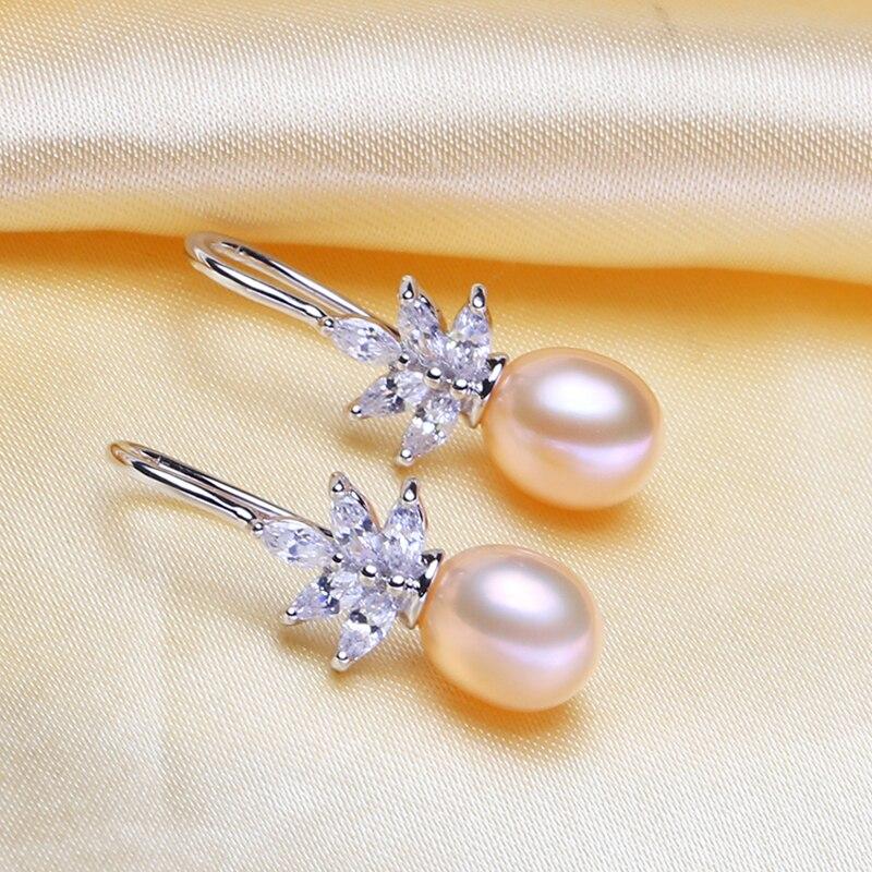 "Rosine" - Sterling Silver Pearl and Cubic Zirconia Bridal Earrings - More Colors