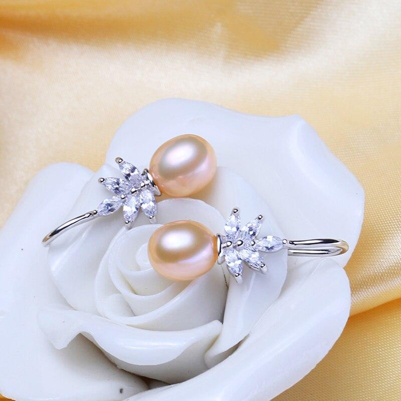 "Rosine" - Sterling Silver Pearl and Cubic Zirconia Bridal Earrings - More Colors