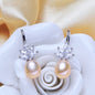 "Rosine" - Sterling Silver Pearl and Cubic Zirconia Bridal Earrings - More Colors
