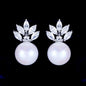 Catherine - Pearl and Cubic Zirconia Bridal Earrings