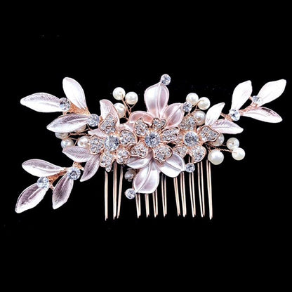 "Aliya" - Pearl Bridal Hair Comb - Available in Silver and Rose Gold