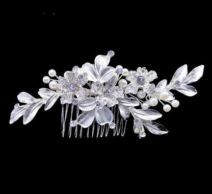 "Aliya" - Pearl Bridal Hair Comb - Available in Silver and Rose Gold