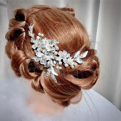 "Aliya" - Pearl Bridal Hair Comb - Available in Silver and Rose Gold