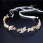 "Yvonne" - Pearl and Crystal Bridal Headband - Available in Yellow Gold, Rose Gold and Silver