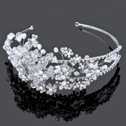 Deirdre - Pearl and Crystal Bridal Headband - Available in Gold and Silver
