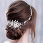 "Ellysia" - Pearl and Crystal Bridal Headband - Available in Silver, Rose Gold and Yellow Gold