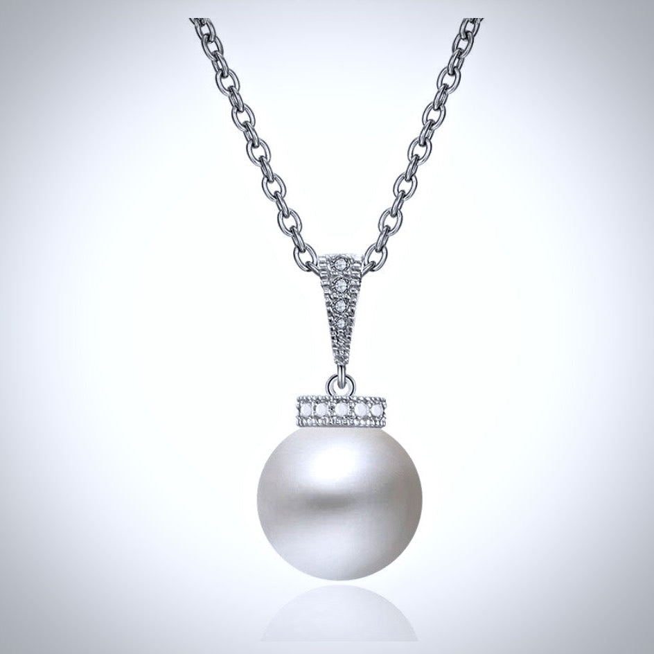 Stacey - Pearl and Cubic Zirconia Bridal Jewelry Set - Available in Silver, Rose Gold and Yellow Gold