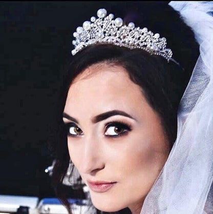 Georgiana - Wedding Pearl and Crystal Tiara