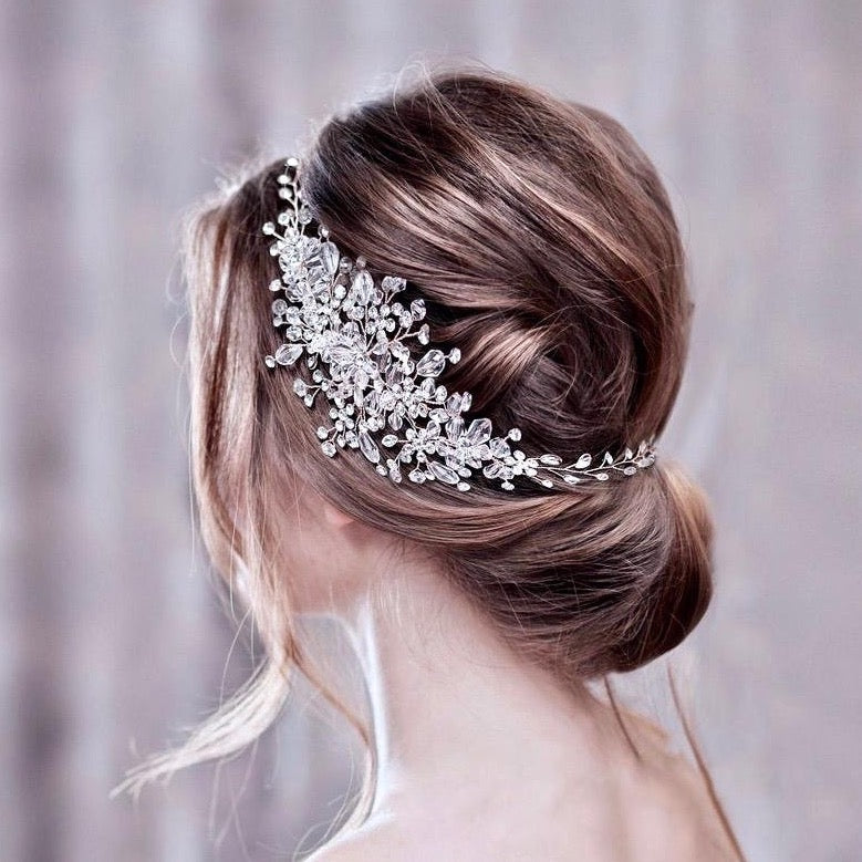 "Alessia" - Austrian Crystal Bridal Hair Vine - Available in Silver, Rose Gold and Yellow Gold