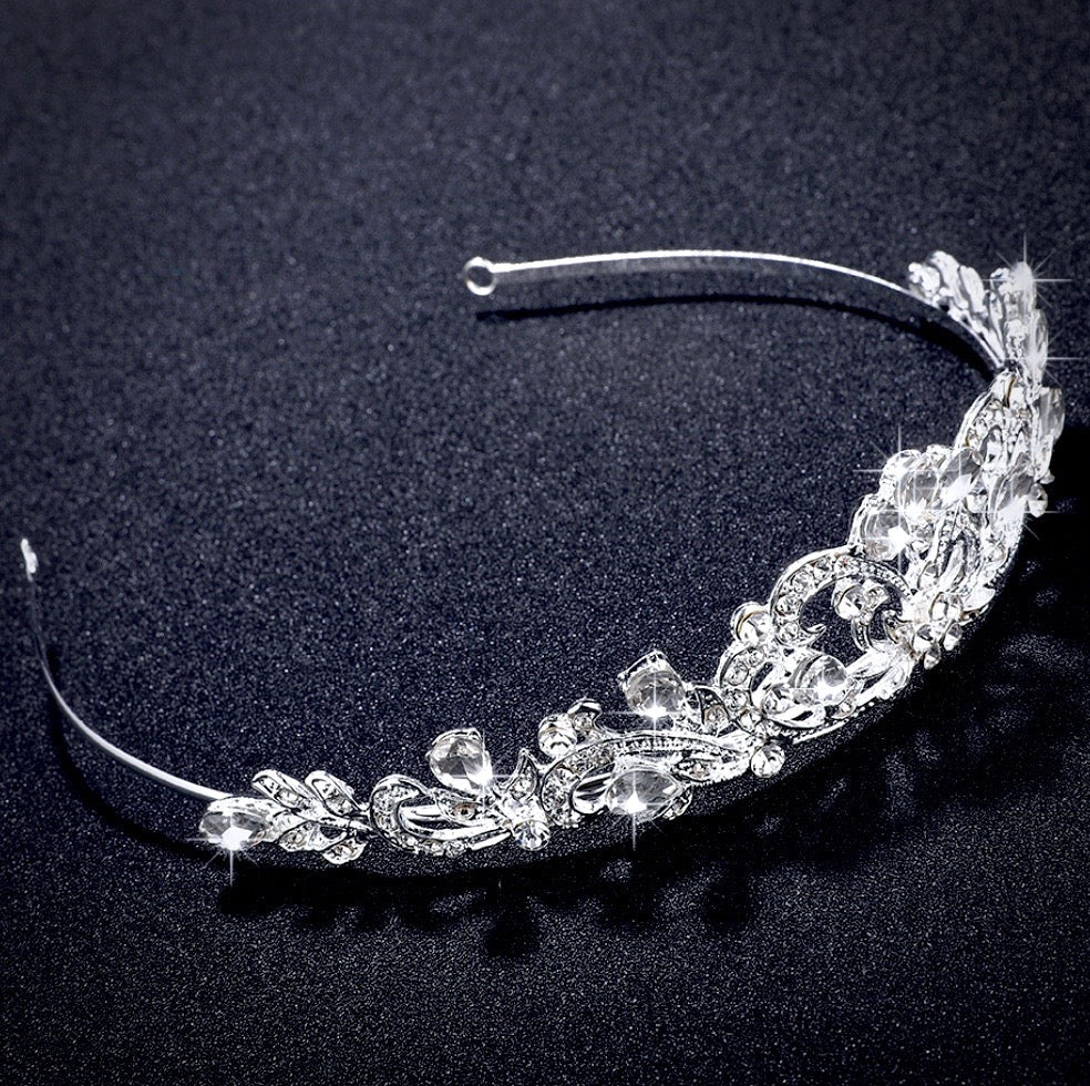 "Chantelle" - Rhinestone Bridal Tiara - Available in Silver and Yellow Gold