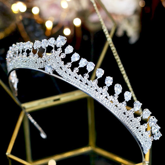 Cher - Silver Cubic Zirconia Bridal Tiara