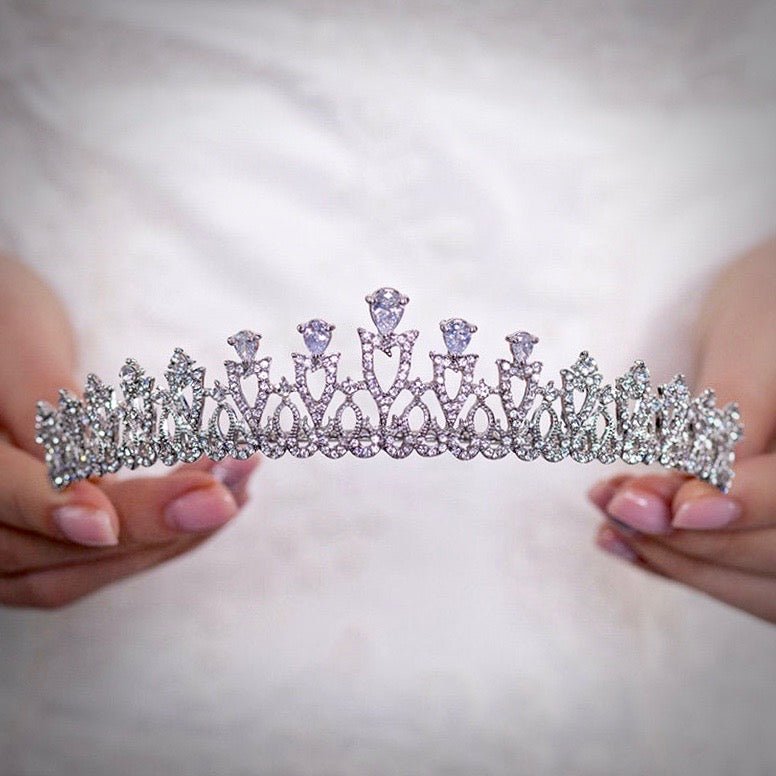 Karyssa - Silver Cubic Zirconia Bridal Tiara