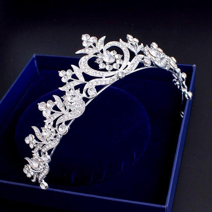 Nicolette - Rhinestone Bridal Tiara - Available in Silver, Yellow Gold and Rose Gold