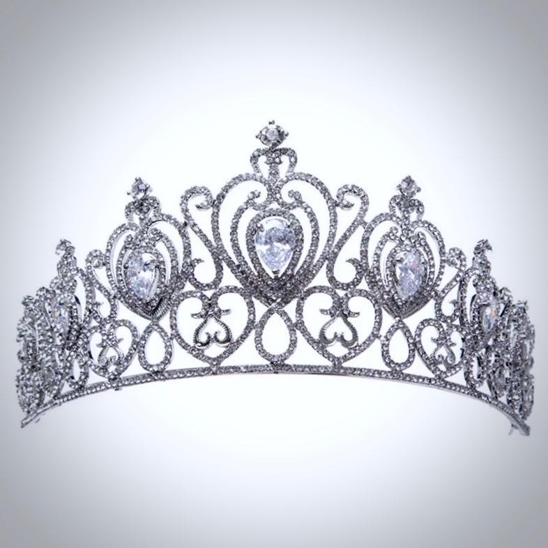 Roma - Cubic Zirconia Bridal Tiara - Available in Silver and Gold