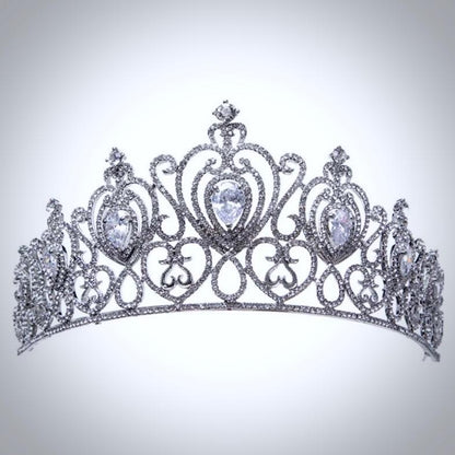 Roma - Cubic Zirconia Bridal Tiara - Available in Silver and Gold
