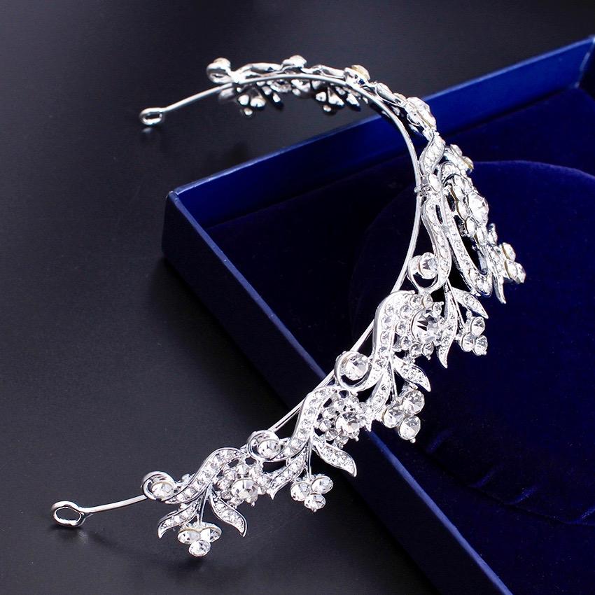 Nicolette - Rhinestone Bridal Tiara - Available in Silver, Yellow Gold and Rose Gold