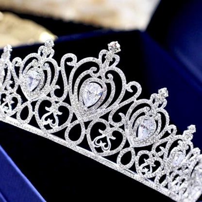 Roma - Cubic Zirconia Bridal Tiara - Available in Silver and Gold