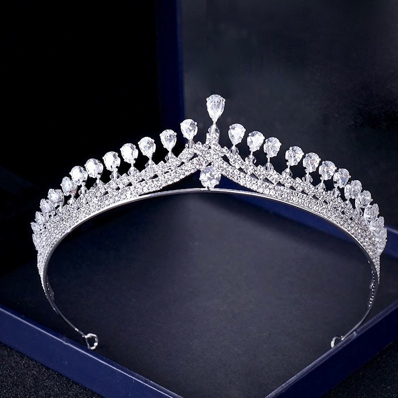 Cher - Silver Cubic Zirconia Bridal Tiara