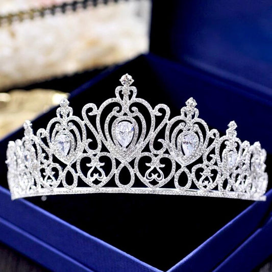 Roma - Cubic Zirconia Bridal Tiara - Available in Silver and Gold