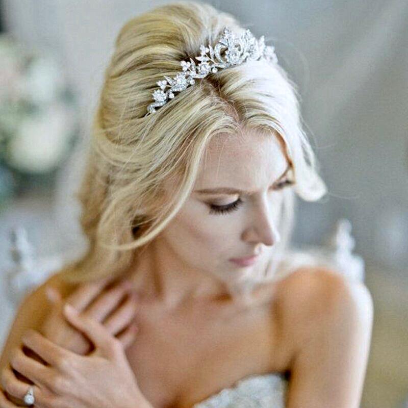 Nicolette - Rhinestone Bridal Tiara - Available in Silver, Yellow Gold and Rose Gold