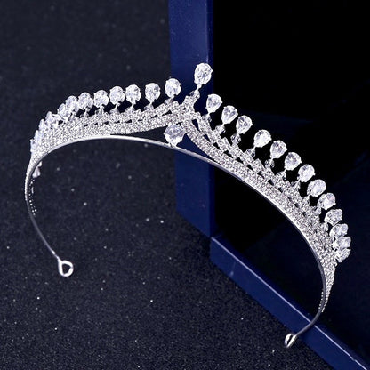 Cher - Silver Cubic Zirconia Bridal Tiara