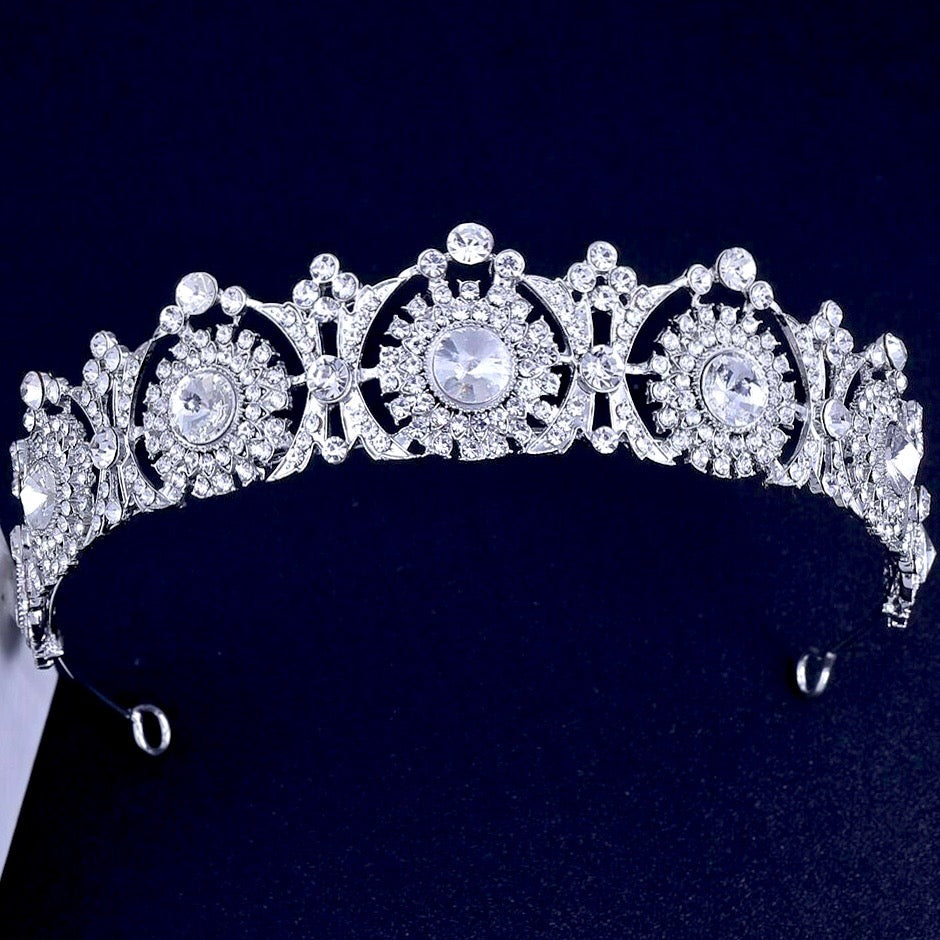 "Donatella" - Rhinestone Bridal Tiara - Available in Rose Gold and Silver