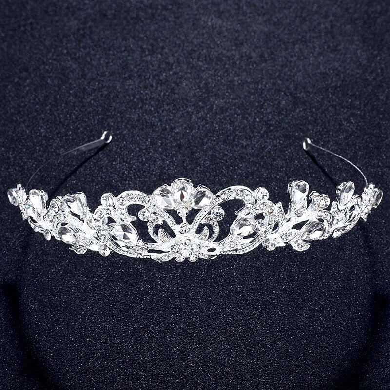 "Chantelle" - Rhinestone Bridal Tiara - Available in Silver and Yellow Gold