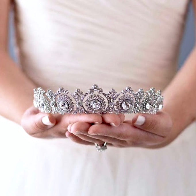 "Donatella" - Rhinestone Bridal Tiara - Available in Rose Gold and Silver
